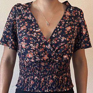 Floral Plunge Top